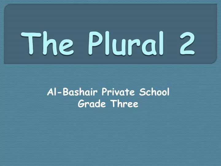 the plural 2