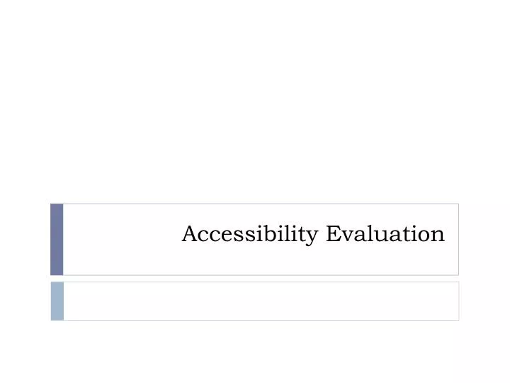 accessibility evaluation