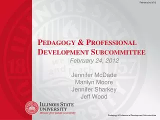 Pedagogy &amp; Professional Development Subcommittee