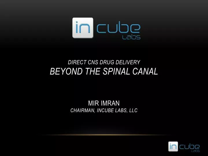 direct cns drug delivery beyond the spinal canal mir imran chairman incube labs llc