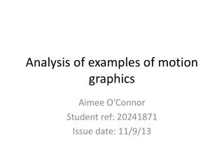 Analysis of examples of motion graphics