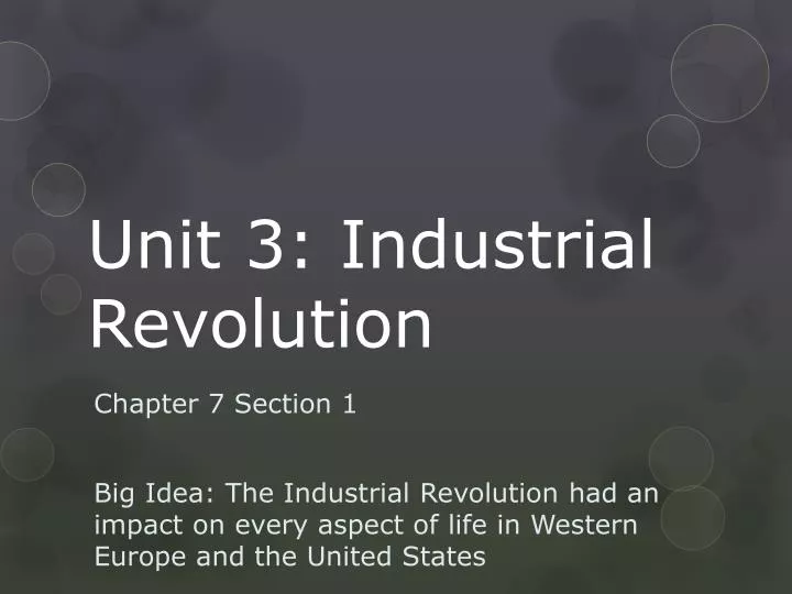 unit 3 industrial revolution