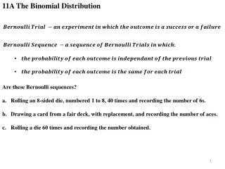 11A The Binomial Distribution
