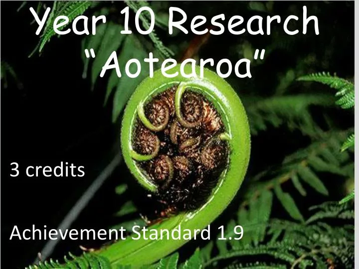 year 10 research aotearoa