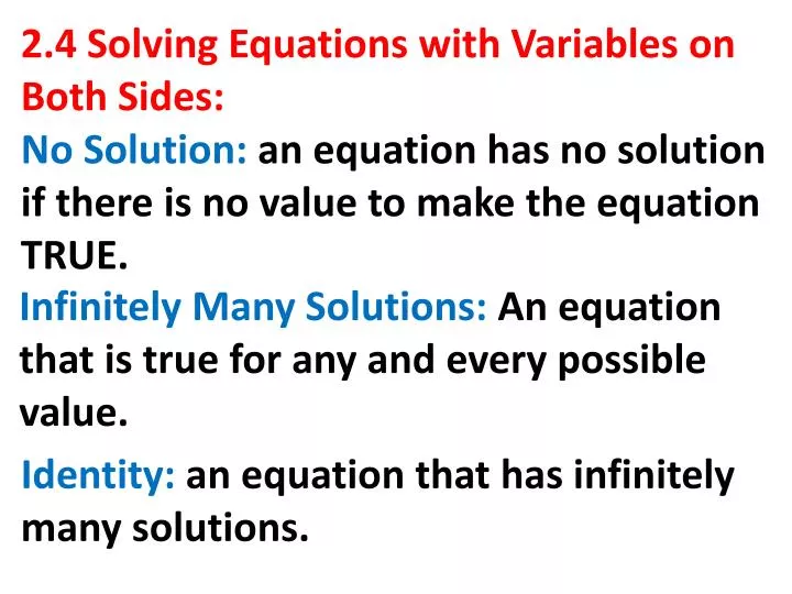 2 4 solving equations with variables on both sides