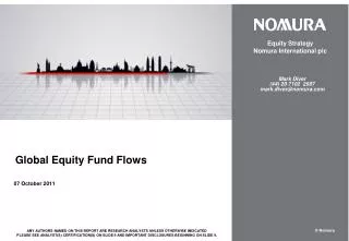 Global Equity Fund Flows