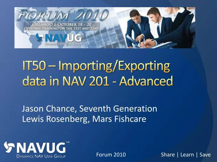 it50 importing exporting data in nav 201 advanced
