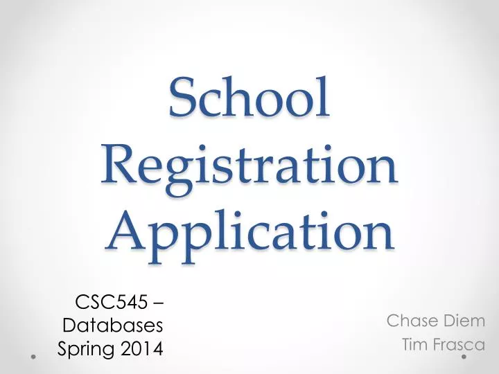 school registration application