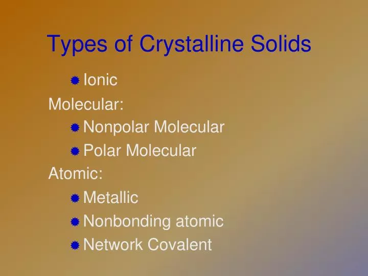 types of crystalline solids