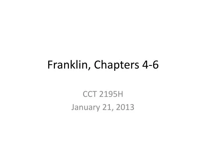 franklin chapters 4 6