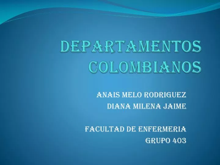 departamentos colombianos