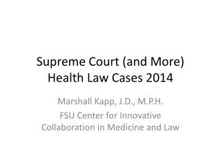 Supreme Court (and More) Health Law Cases 2014