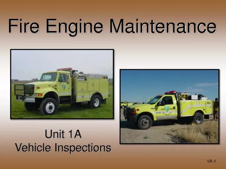 fire engine maintenance