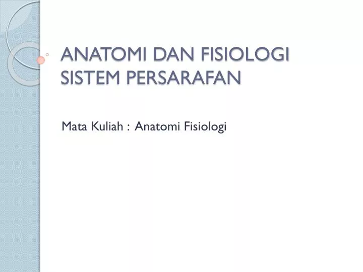anatomi dan fisiologi sistem persarafan