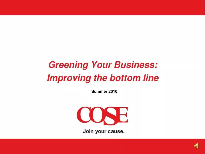 greening your business improving the bottom line
