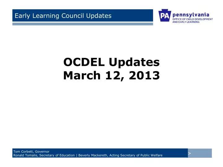 state of the state early learning in pennsylvania today