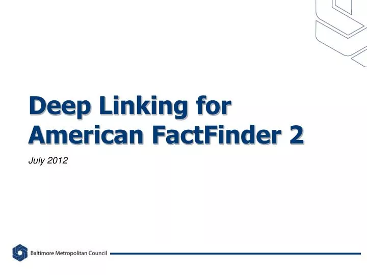 deep linking for american factfinder 2