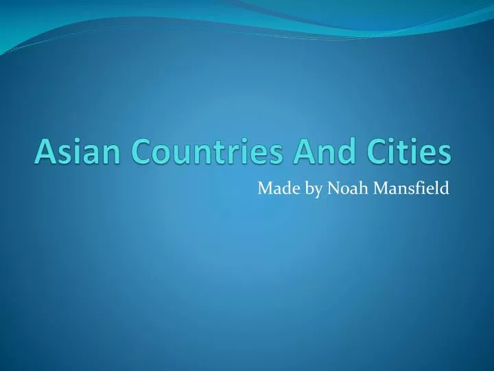 asian countries and cities