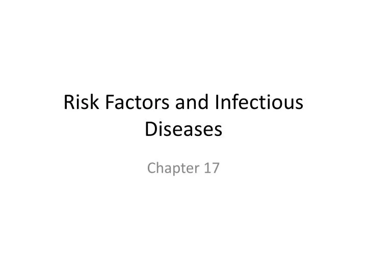 risk factors and infectious diseases
