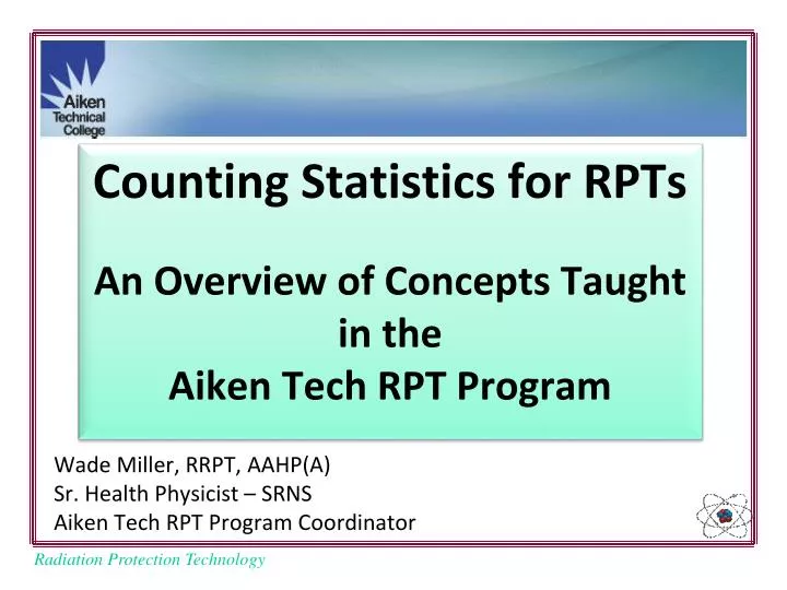 counting statistics for rpts an overview of concepts taught in the aiken tech rpt program