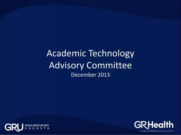 academic technology advisory committee december 2013