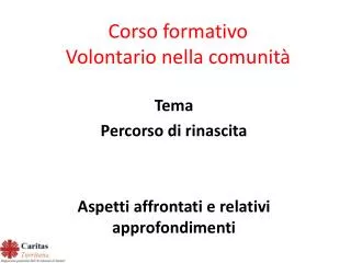 corso formativo volontario nella comunit