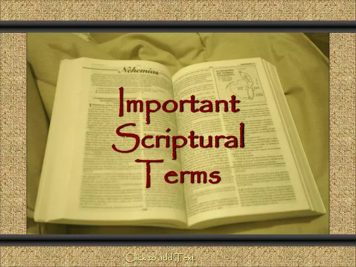 important scriptural terms
