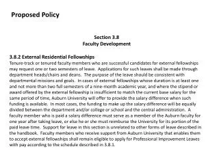 Section 3.8 Faculty Development 3.8.2 External Residential Fellowships