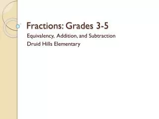 Fractions: Grades 3-5
