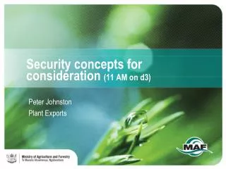 Security concepts for consideration (11 AM on d3)