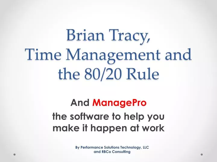 brian tracy time management and the 80 20 rule