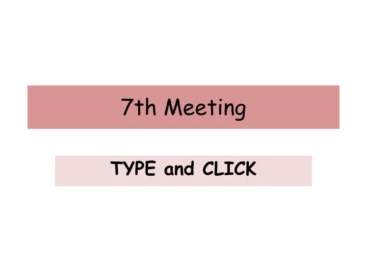7th meeting