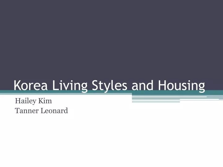 korea living styles and housing