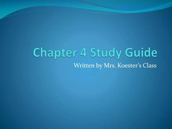 chapter 4 study guide