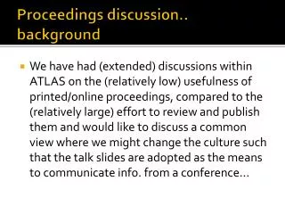 Proceedings discussion.. background