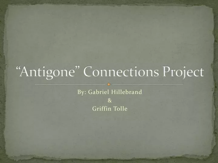 antigone connections project
