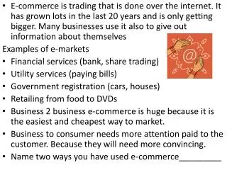 Advantages of e-commerce