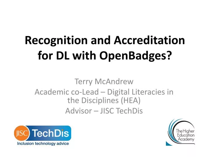 recognition and a ccreditation for dl with openbadges