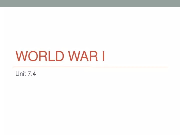 world war i