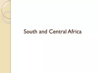 South and Central Africa