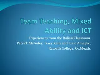 team teaching mixed ability and ict