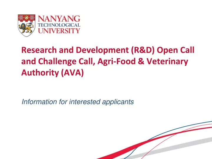 research and development r d open call and challenge call agri food veterinary authority ava