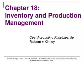 Chapter 18: Inventory and Production Management