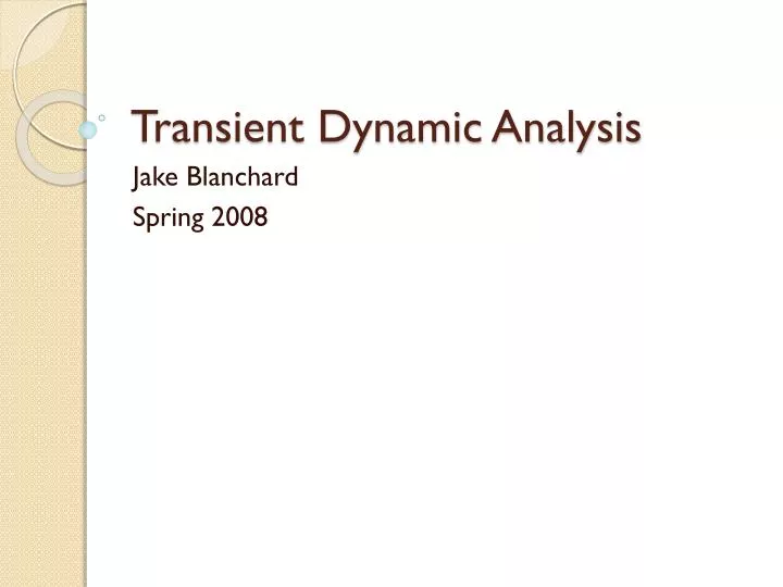 transient dynamic analysis