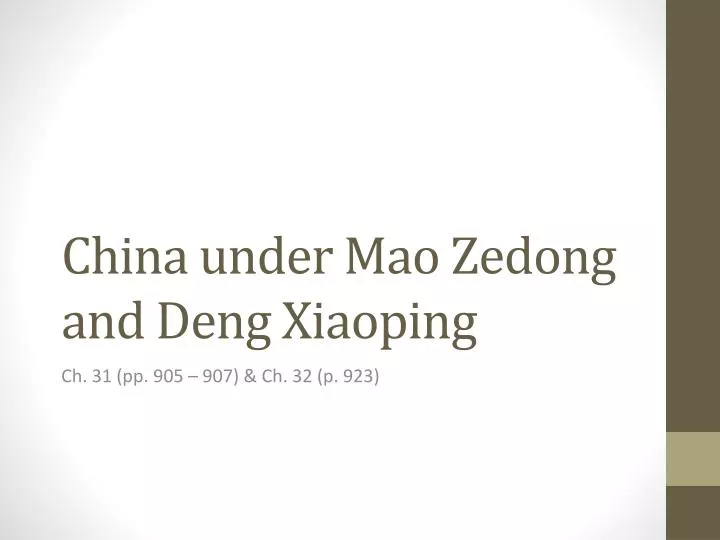 china under mao zedong and deng xiaoping