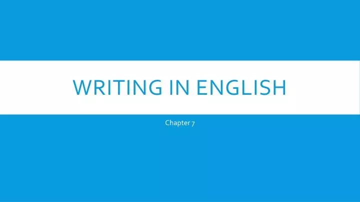 writing in english