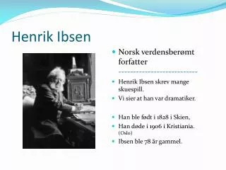henrik ibsen