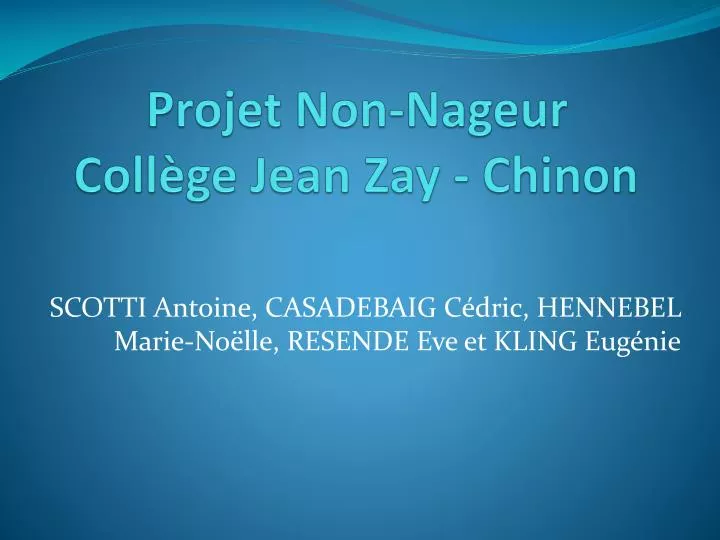 projet non nageur coll ge jean zay chinon