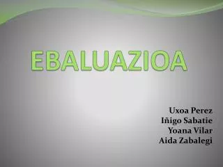 EBALUAZIOA