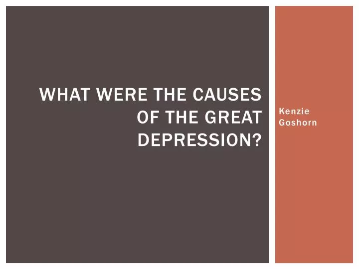 what were the causes of the great depression